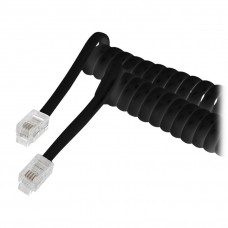 Καλώδιο Ακουστικού Τηλεφώνου Σπιράλ 2m Μαύρο 17-0221